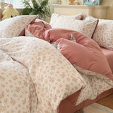 Double Gauze Four-Piece Set Jacquard Small Bamboo Cotton Three-Piece Set Student Dormitory INS Fresh Floral Bedding - V.I.P Digital Presence