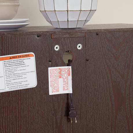 Light colored glass cabinet with adjustable glass frame Curio display cabinet, 2 doors and 1 drawer light bulb cherry color - V.I.P Digital Presence