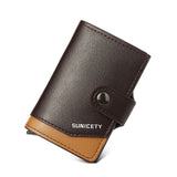 Metal Aluminum Case Automatic Pop-up Card Holder Women PU Card Case RFID Credit Card Case Leather Men's Wallet - V.I.P Digital Presence
