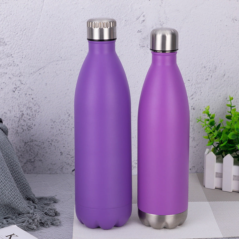 Botella de Coca-Cola de 750 ml con fondo desmontable, botella de agua para deportes al aire libre, taza térmica multifuncional de acero inoxidable 