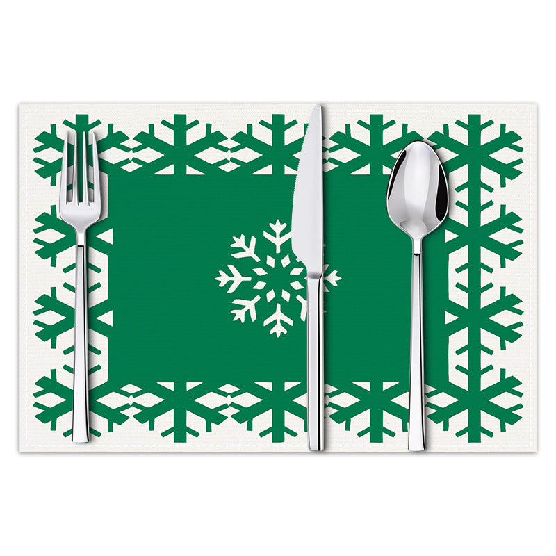 Christmas snowflake print placemat Christmas party decoration table mat living room dining table insulation mat - V.I.P Digital Presence