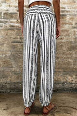Printed Elastic Waist Pants - V.I.P Digital Presence