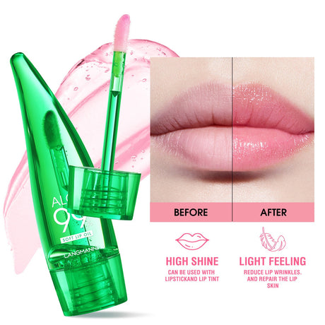 langmannni  Aloe vera lip gloss, temperature-sensitive color-changing lip glaze, moisturizing and protective lipstick, lip oil - V.I.P Digital Presence