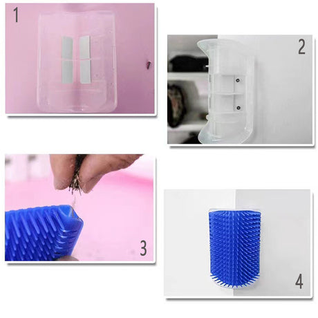 New four-color wall corner brush with free cat mint powder skin friendly cat massager cat comb - V.I.P Digital Presence