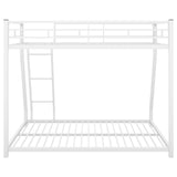 Metal Floor Bunk Bed  Twin over Full White