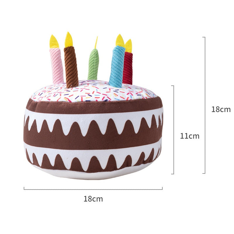 Pet Toy Birthday Cake Celebration Play Doll for Dogs with Sound and Chew Function Small Cake - V.I.P Digital Presence