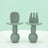 Licking Spoon for Baby Learning to Eat Training Spoon Short Handle Baby Supplementary Food Silicone Soft Spoon Fork Spoon Tableware 2-piece Set - V.I.P Digital Presence