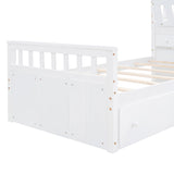 L-shaped Space-Saving Twin Loft and Twin Platform Bed with 7 Drawers and Full Guardrails(WHITE) - V.I.P Digital Presence