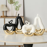 Modern Minimalist Gilded Apple Pear Creative Wine Cabinet Decorative Piece Luxury Home Living Room Entrance Ceramic Craft - V.I.P Digital Presence