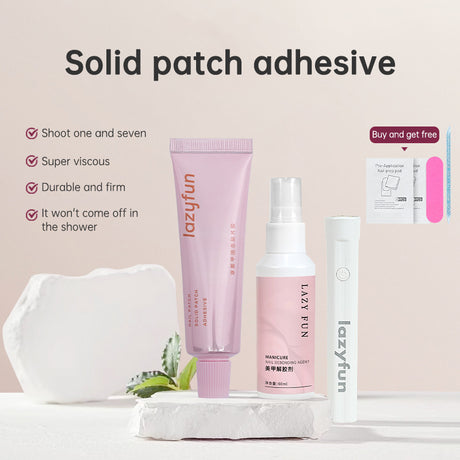 LAZYFUN Solid Patch Glue - High Capacity, Ultra Strong Adhesion, Long-lasting, Safe for Natural Nails, Easy to Remove - V.I.P Digital Presence