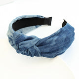 Hair hoop fashion denim fabric middle knot hair clip headband for girls going out headwear - V.I.P Digital Presence