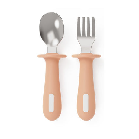 Adjustable color PPSU silicone fork and spoon set, children's stainless steel spoon and fork, baby training supplementary food tableware set of 2 pieces - V.I.P Digital Presence