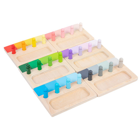 Colorful sensory integration wooden insert board, hands-on and brainpower color discrimination teaching aids, children's wooden toys - V.I.P Digital Presence