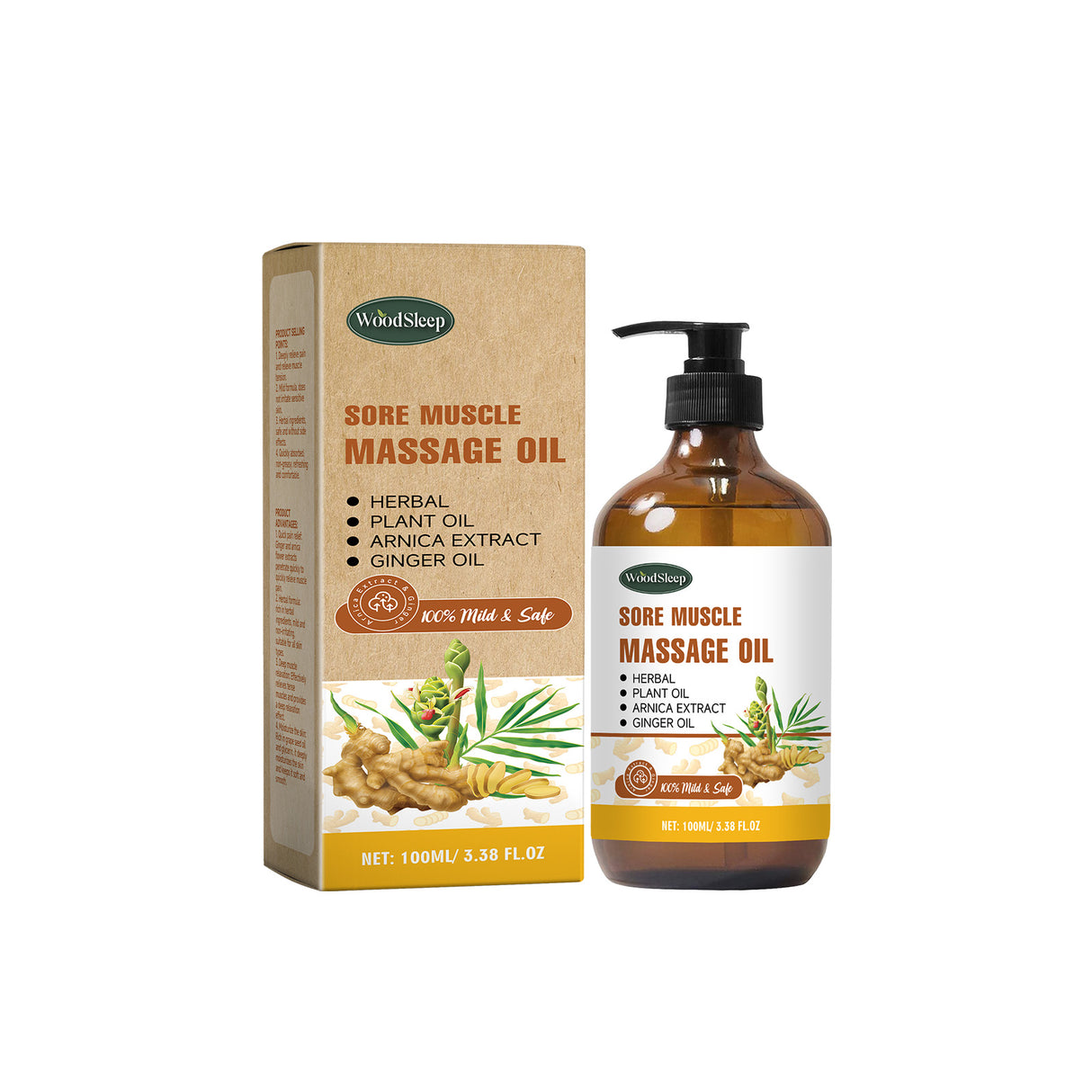 Woodsleep Ginger Muscle Massage Oil, Nourishing Skin Massage Care Essential Oil For Legs, Body And Joints - V.I.P Digital Presence
