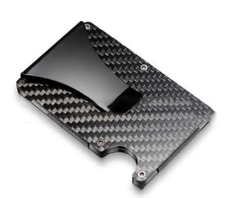 Men Card Holder Slim Carbon Fiber Credit Card Holder Metal Wallet Anti Scan Function Hold Card Coins Cash - V.I.P Digital Presence