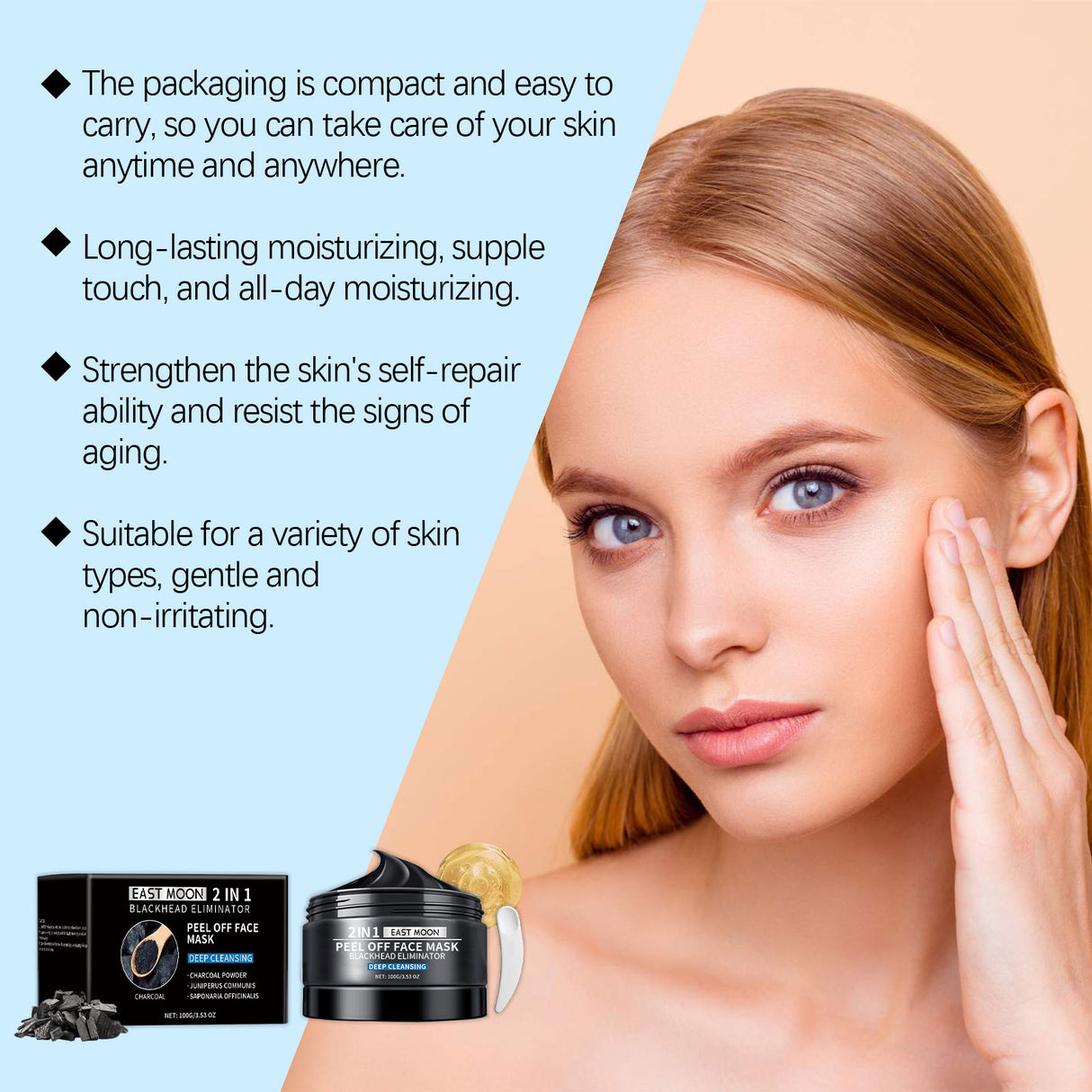 Bamboo Charcoal Cleansing Mask Gently Cleanses Skin, Horny Blackheads, Moisturizes, Tender And Brightening Mud Mask - V.I.P Digital Presence