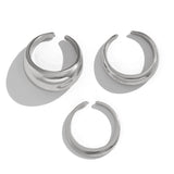 Fashion irregular alloy ring 3-piece set with smooth geometric opening ring set - V.I.P Digital Presence