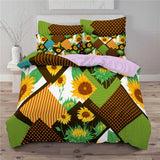 3 piece bedding set with sunflower pattern 3D digital printing quilt set