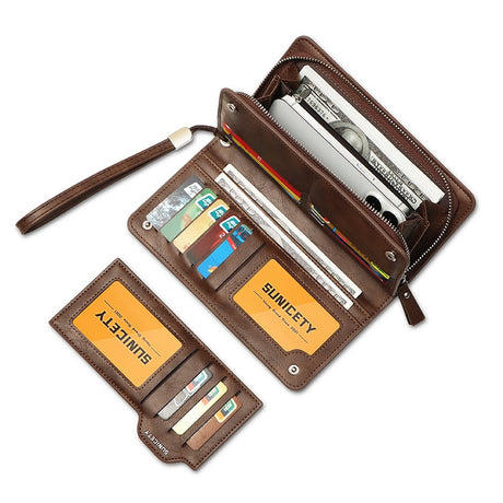 Anti Theft Brush New Large Capacity Long Men's Business Wallet Zipper Multi-Functional Mobile Phone Bag - V.I.P Digital Presence