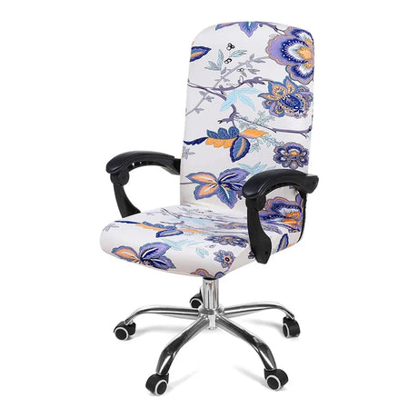 Stretch Printed Computer Office Chair Covers Soft Fit Universal Desk Rotating Slipcovers Removable Washable Anti-Dust Spandex - V.I.P Digital Presence