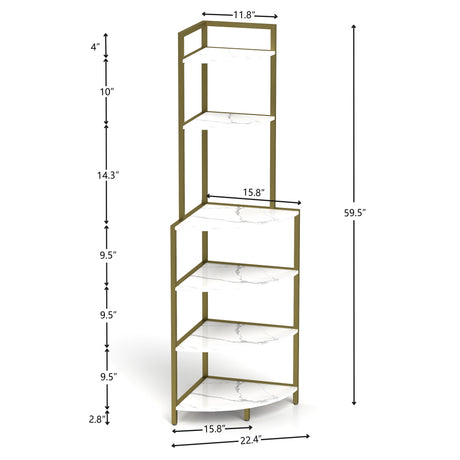 6-story corner open bookshelf, modern bookshelf, wooden frame, independent bookshelf unit, - V.I.P Digital Presence