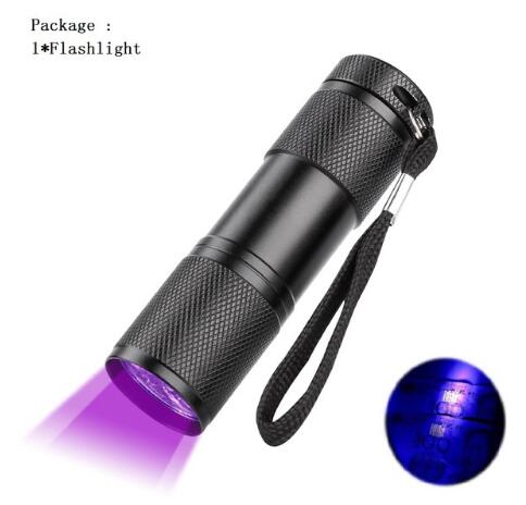Mini 9LED UV Flashlight Ultraviolet Ultra Violet Invisible Ink Marker Detection Torch Light 3AAA UV Lamp - V.I.P Digital Presence