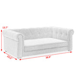 Elegant Rectangle Pet Bed for Medium and Large Dogs, Durable Elevated Dog Sofa Bed, Comfortable Dog Couch Beige - V.I.P Digital Presence