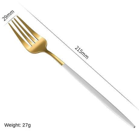 Stainless Steel Cutlery Set with Portuguese Gold Spray Painted Steak Knife, Fork, Spoon, and Tea Spoon 4-Piece Gift Pack - V.I.P Digital Presence