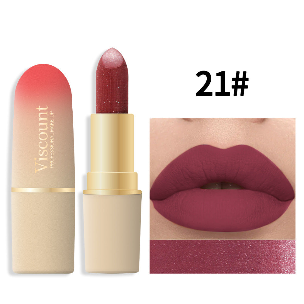 Waterproof And Durable Lipstick Velvet Fine Glitter Matte Lip And Cheek Dual-Use Lipstick - V.I.P Digital Presence