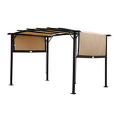 12 x 9 Ft Outdoor Pergola Patio Gazebo,Retractable Shade Canopy,Steel Frame Grape Gazebo,Sunshelter Pergola for Gardens - V.I.P Digital Presence