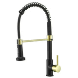 All copper spring faucet, kitchen sink with rotatable pull-out paint, black and gold dots - V.I.P Digital Presence