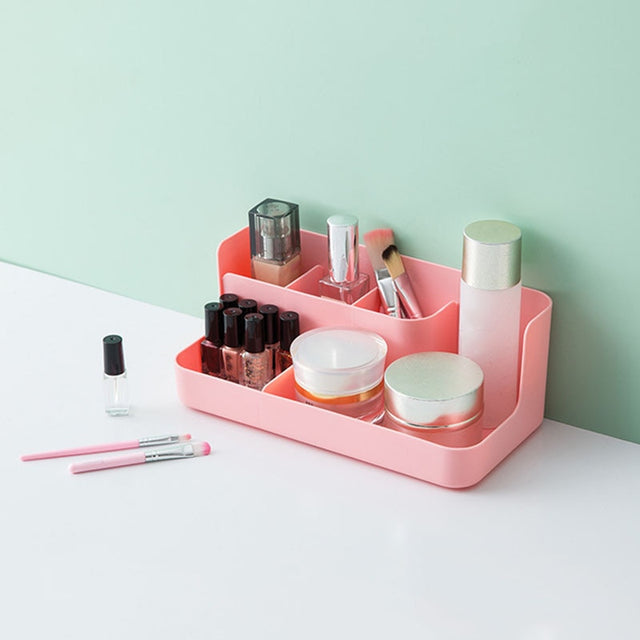 1pc Desktop Sundries Finishing Container Cosmetic Storage Partition Box Makeup Holder Stand Toiletries Plastic Case Organizer - V.I.P Digital Presence