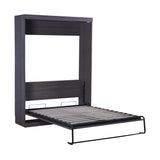 Full Size Murphy Bed with Wardrobe and Drawers, Storage Bed, can be Folded into a Cabinet, Gray - V.I.P Digital Presence