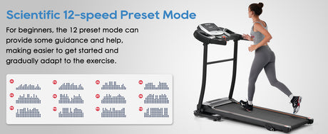 Home folding treadmill with pulse sensor, 2.5-horsepower silent brushless motor, 3-level tilt, 12 preset programs - V.I.P Digital Presence