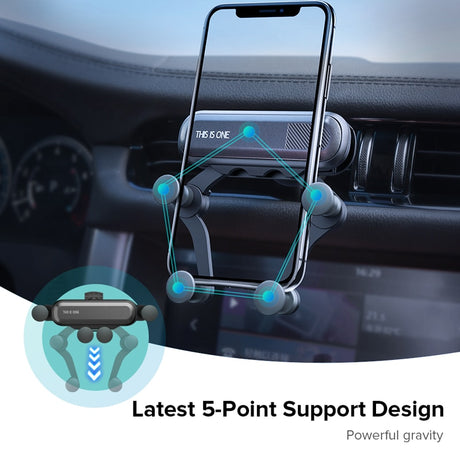INIU Gravity Car Phone Holder Air Vent Mount Mobile Cell Stand GPS Support For iPhone 12 11 Pro Max Xr Xs X 8 7 6 Xiaomi Samsung - V.I.P Digital Presence