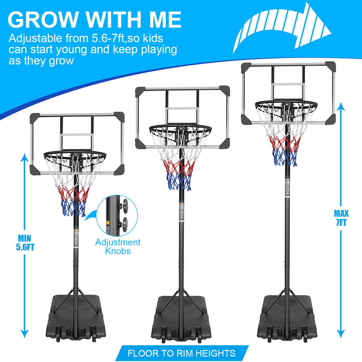 Portable Basketball Goal System with Stable Base and Wheels - V.I.P Digital Presence