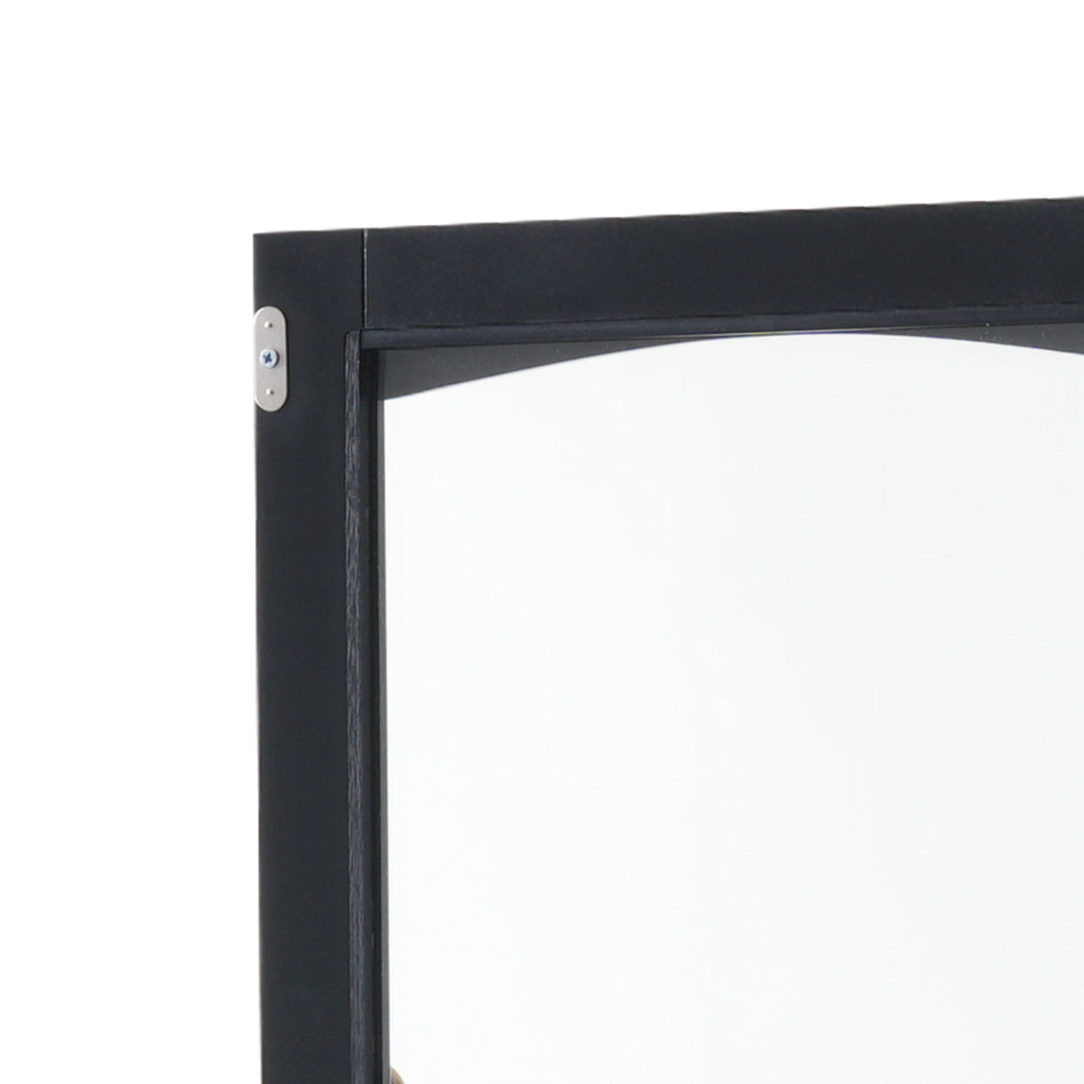 Tall Bathroom Storage Cabinet with Glass Doors, Free-Standing, Two Drawers, and Adjustable Shelves, MDF Board, Painted Black - V.I.P Digital Presence