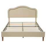 Full Size Velvet Upholstered Smart LED Bed Frame with Adjustable Height Headboard,No Box Spring Needed,Easy Assembly,Beige - V.I.P Digital Presence