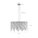 Deluxe round silver crystal chandelier, modern rectangular chandelier (excluding light bulbs) - V.I.P Digital Presence