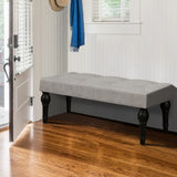 Ottoman Bench 4-thickened Roman Column Feet French Upholstered Bedside Bench For Bedroom Living Room Entryway - V.I.P Digital Presence