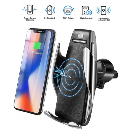 Automatic Clamping Wireless Car Charger Air Vent Phone Holder 360 Degree Rotation USB Charging Mount Bracket - V.I.P Digital Presence