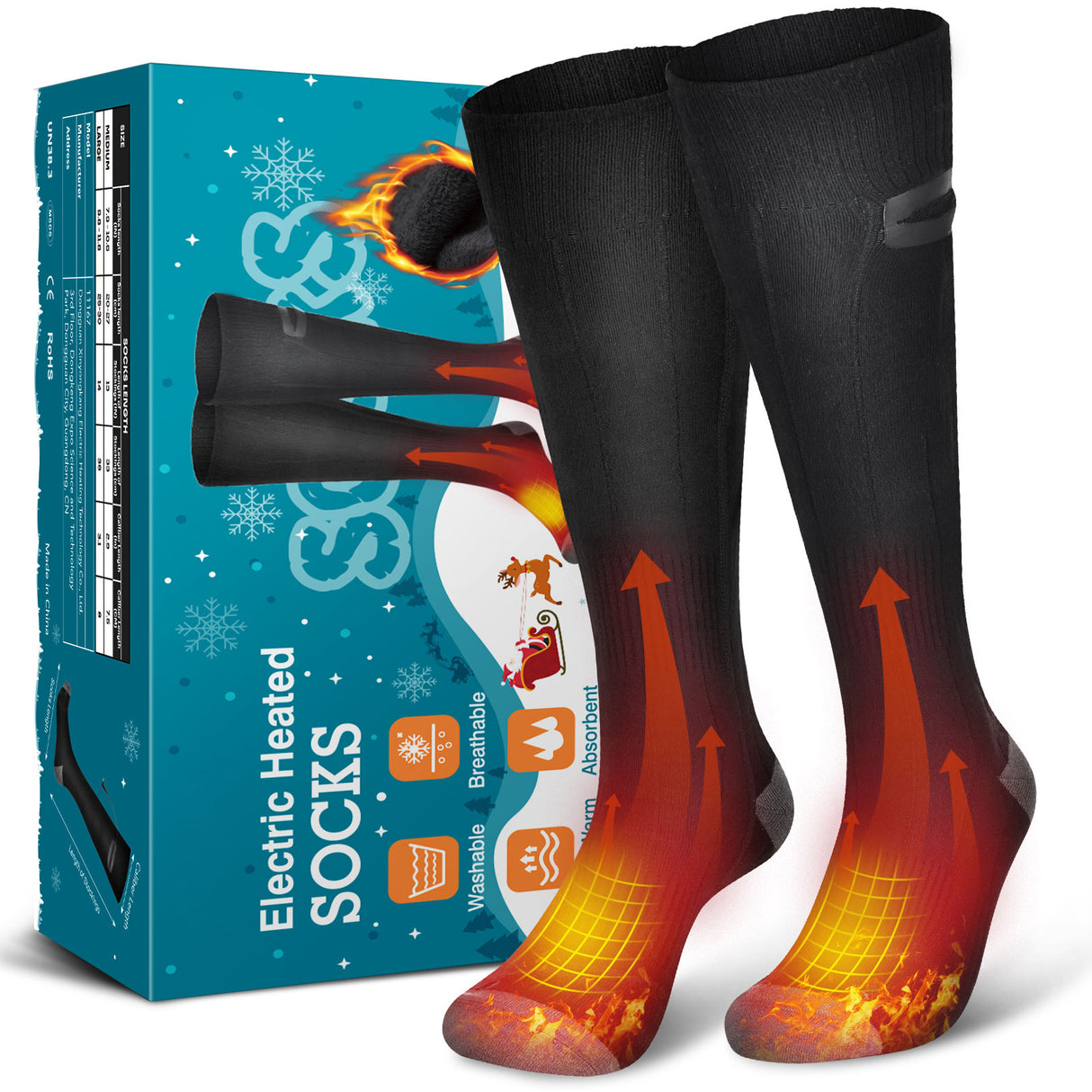 HailiCare Electric Heating Socks Rechargeable Heating Socks Adjustable Temperature Warm Long Tube Electric Heating Socks - V.I.P Digital Presence