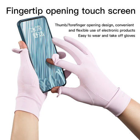 Cycling UV resistant thin breathable silicone anti slip touch screen sunscreen ice silk gloves - V.I.P Digital Presence