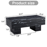 The black coffee table has patterns Modern rectangular table suitable for living rooms and apartments  43.3"*21.6"*17.2"