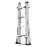 17ft Multi-Position Foldable Aluminum Ladder, A-Frame and Straight Ladder, ANSI 250lbs - V.I.P Digital Presence