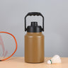 Botella de agua deportiva de acero inoxidable con doble pared, de medio galón, con aislamiento, de 64 oz y 128 oz, con asa