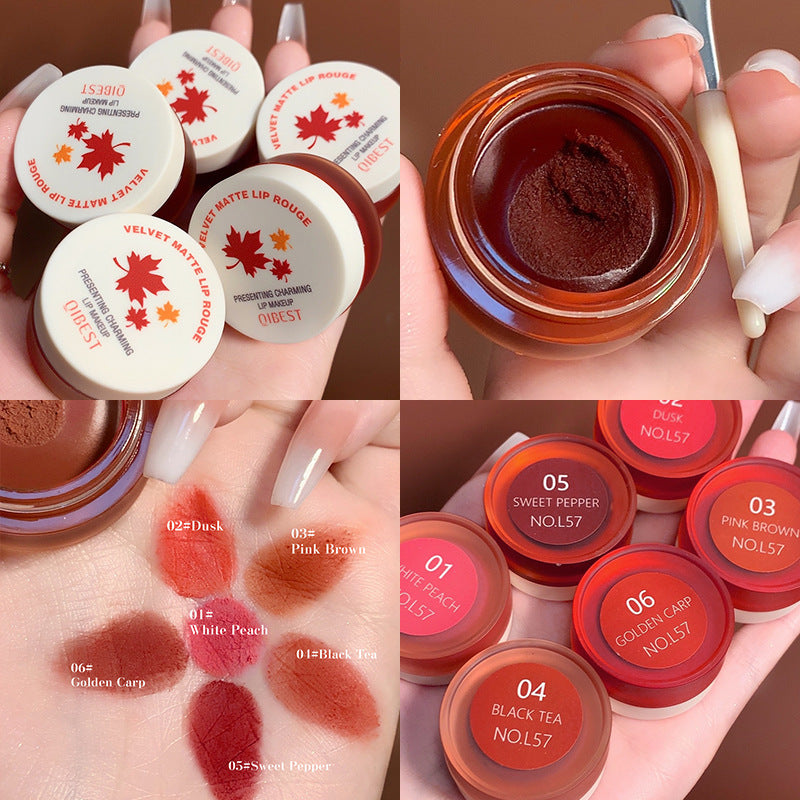 QIBEST Air Matte Lip Mud Matte Soft Waxy Canned Lip Mud Cloud Velvet Lip Glaze Is Not Easy To Fade With Lip Brush - V.I.P Digital Presence