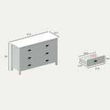 SAFARI 6-drawer main dressing table with interlocking drawer function, easy to assemble, classic white color - V.I.P Digital Presence