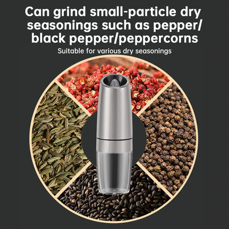 Electric Spice Grinder: Automatic, Gravity-Operated, LED Light, Adjustable Coarseness - V.I.P Digital Presence