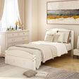 Platform Twin Bed Frame with Storage Drawer and Wood Slat Support No Box Spring Needed White - V.I.P Digital Presence